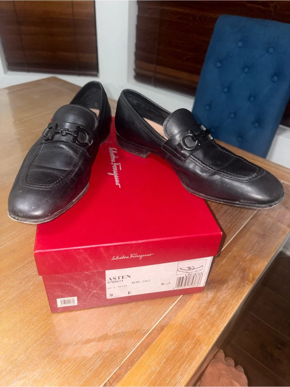 Salvatore Ferragamo Men’s Asten Loafers Size 9 E black leather